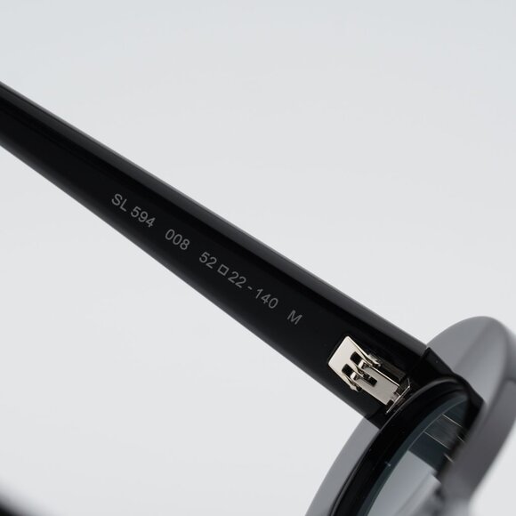 Saint Laurent SL 594 008 Sunglasses Black Oval Frame, Black  display picture 1